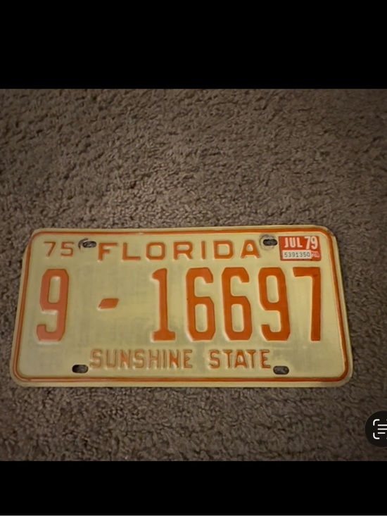 Other - Authentic FL license plate July 1979, rare!